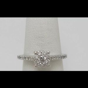 Preowned 1/2 carat cluster diamond ring in 14k white gold